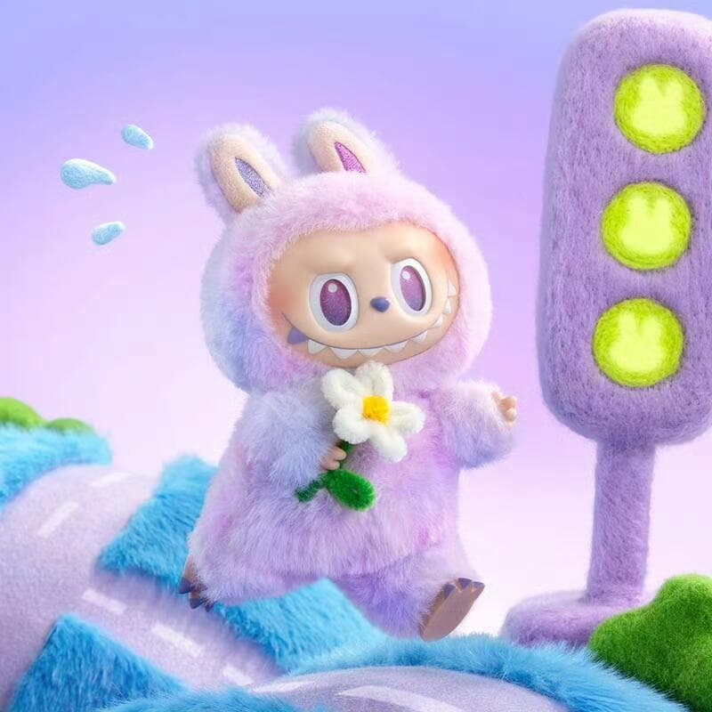 A vibrant, colorful Labubu wallpaper