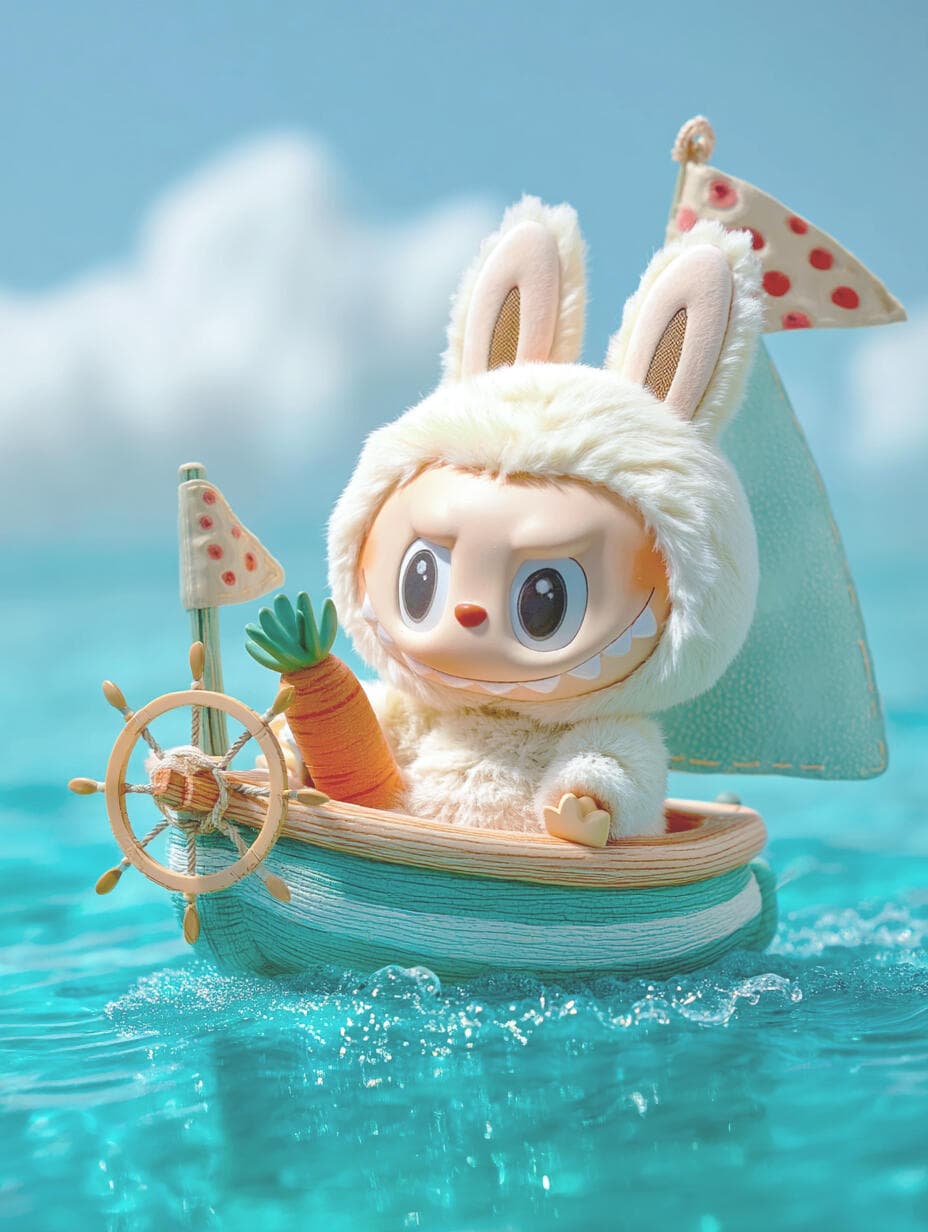 A vibrant, colorful Labubu wallpaper