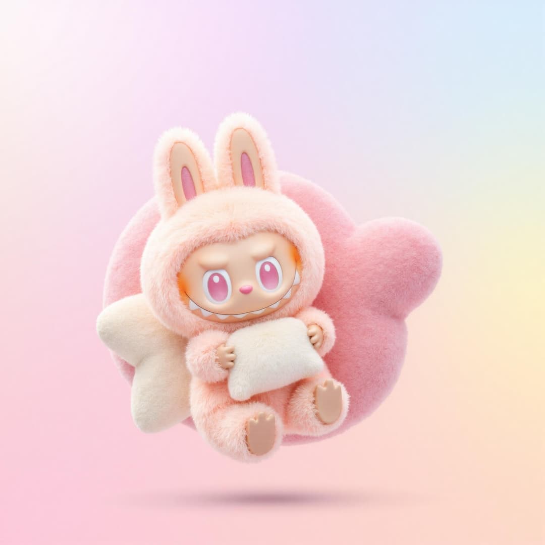 A vibrant, colorful Labubu wallpaper