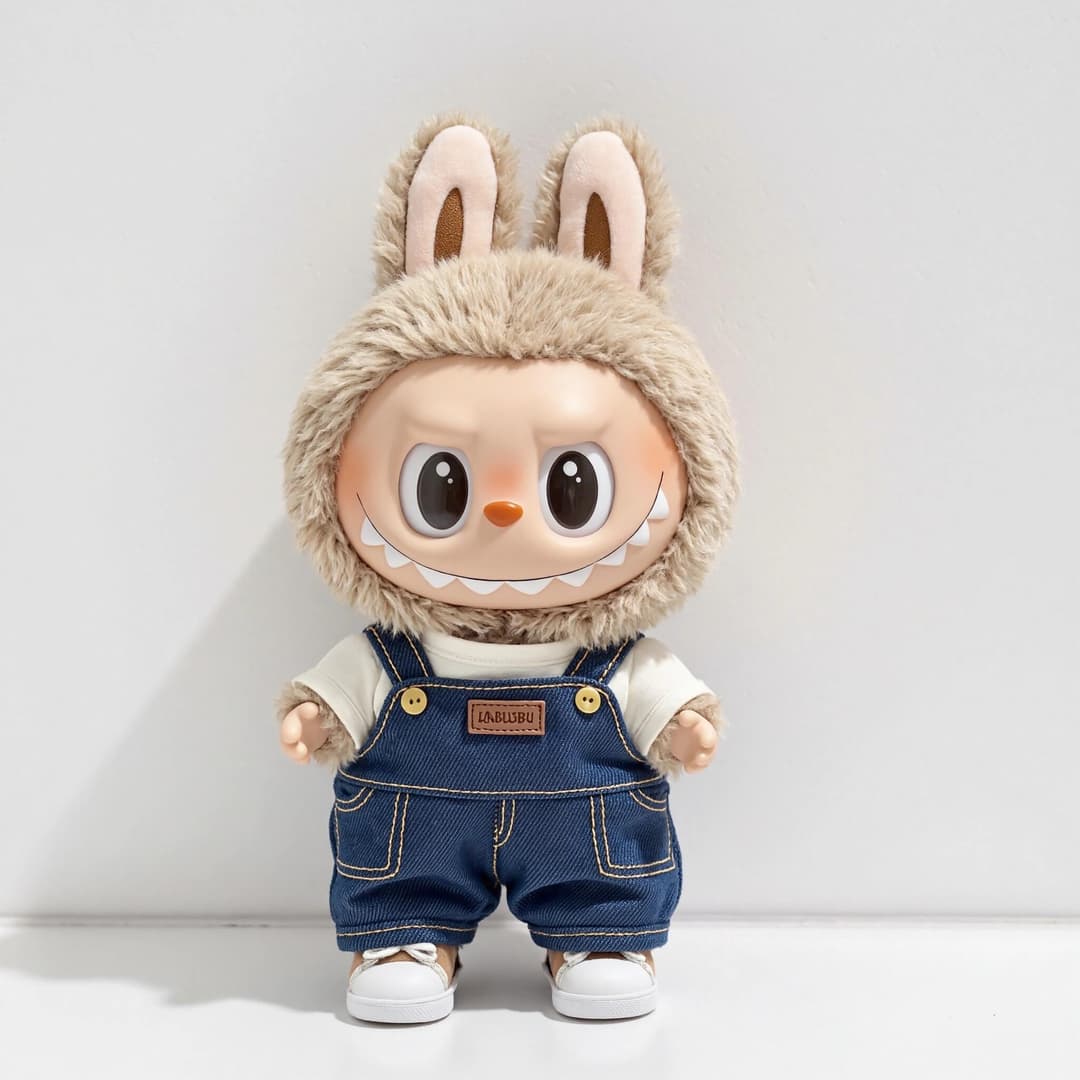 Labubu with a swapped, cheerful pose