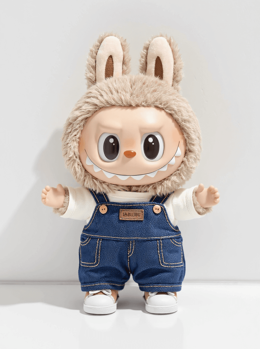 A dancing Labubu pose